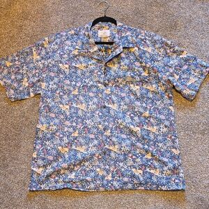 Tropical Floral Button Down Shirt